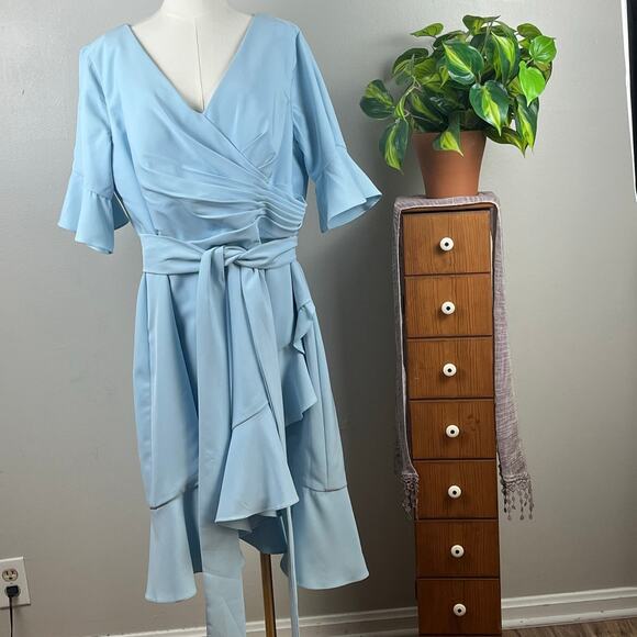 LanTing Brides Blue Short Formal Mother of the Bride Dress XL New with tags - Picture 1 of 10
